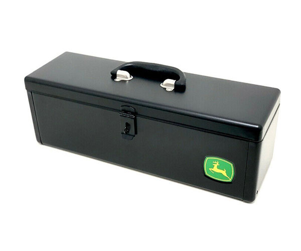John Deere Black Metal Tool Box