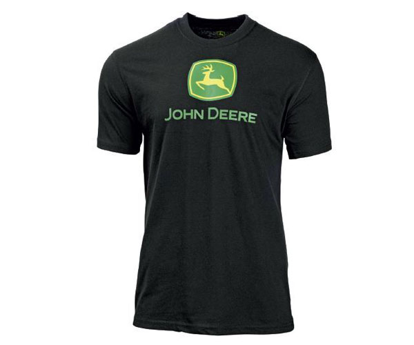 John Deere Classic Black Logo T-Shirt - Adults