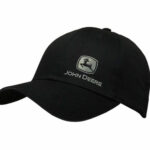John Deere Black Embroidered Trademark Cap