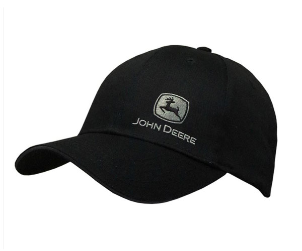 John Deere Black Embroidered Trademark Cap