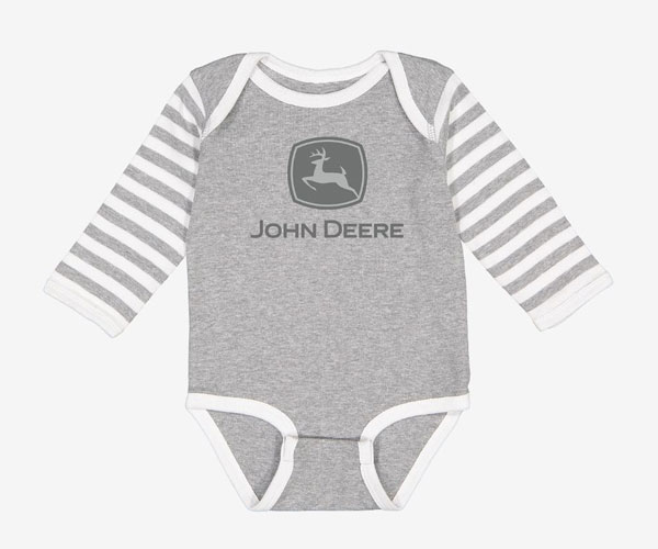 John Deere Grey Infant Bodysuit