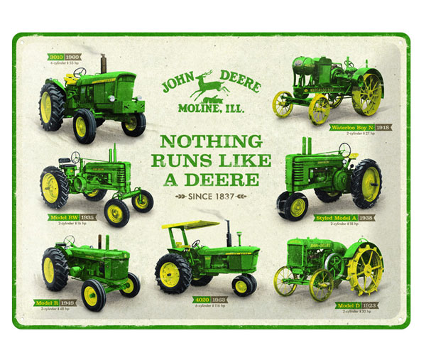 John Deere History Series Tin Sign