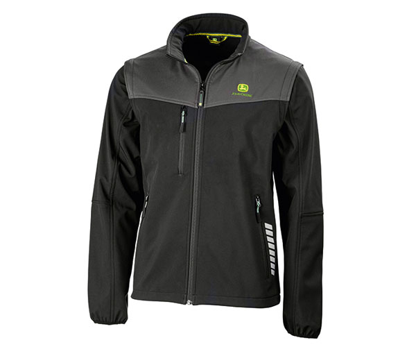 John Deere Softshell Zip-off Black - Adults