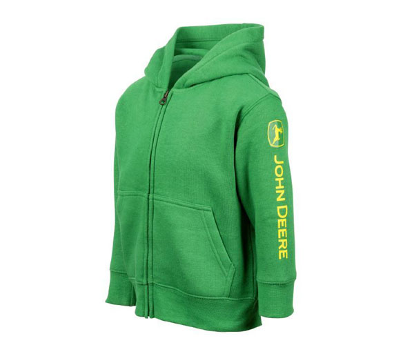 John Deere Zipped Green Hooded Sweatshirt