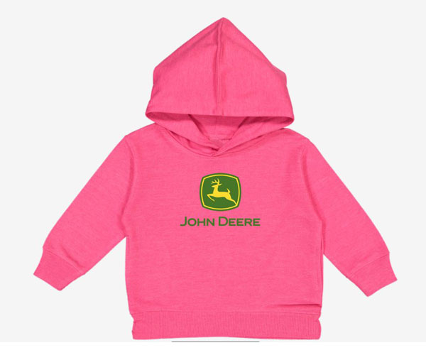 John Deere Pink Hoodie - Childs (6-16 Yrs)