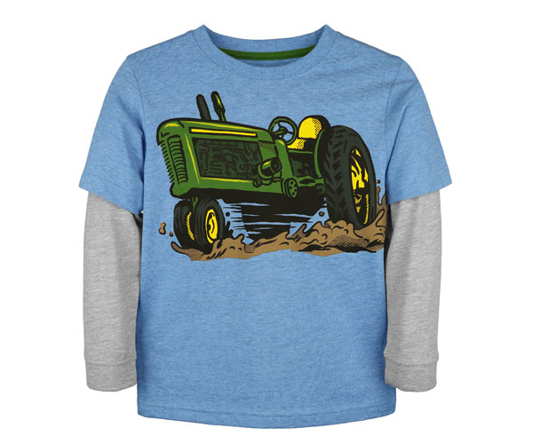 John Deere 'Vintage Mud Tractor' Long-Sleeved T-shirt - Childs (5-7 Yrs)